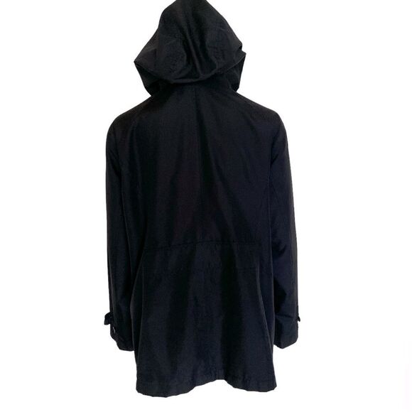 Lands’ End Black Long Sleeve Button Zip Hoodie Lightweight Spring Jacket Size M - Picture 2 of 16